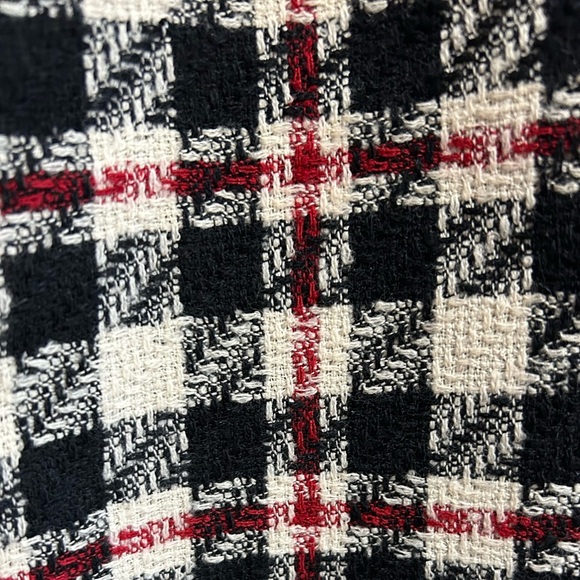 Vintage Ann Taylor Skirt 10 Wool Tweed Lined White Black Red Y2K - Picture 4 of 4